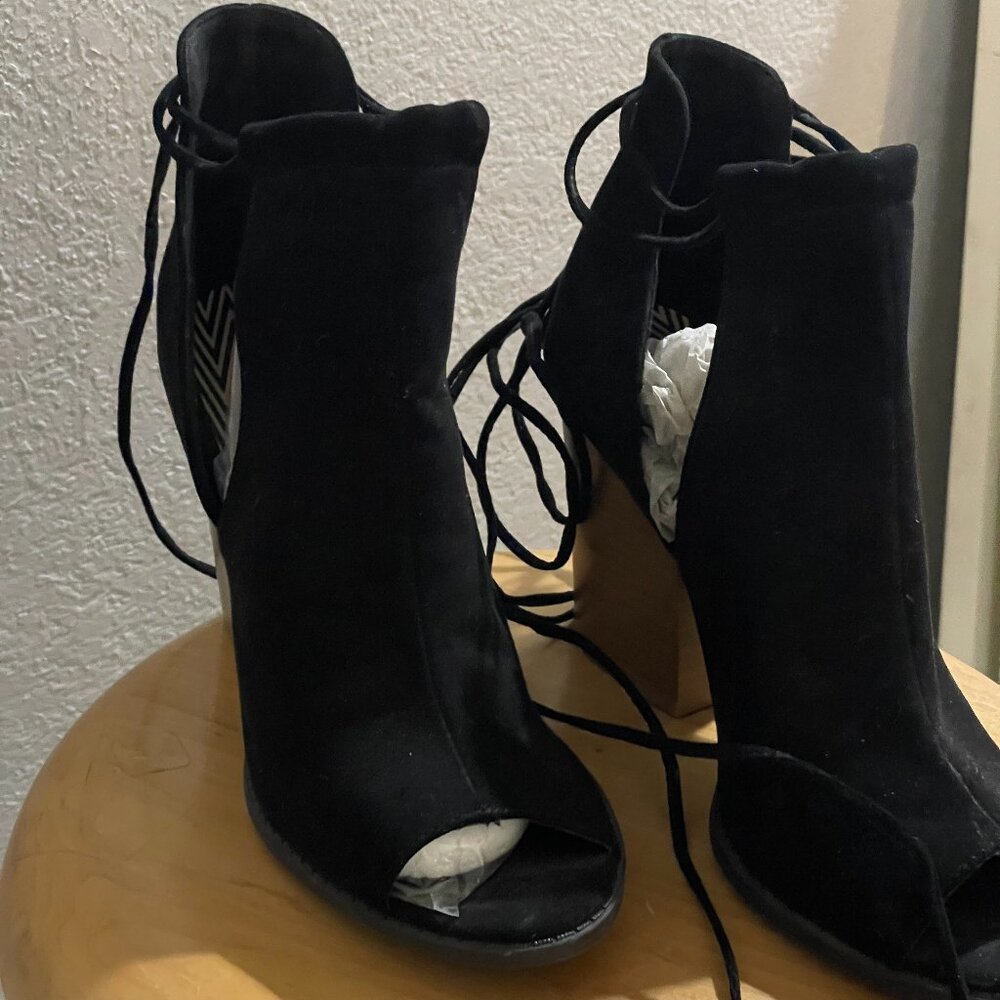 Black and Beige Heels